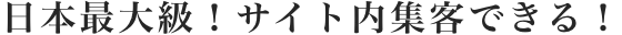 日本最大級！サイト内集客できる！